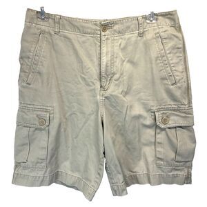 Structure Men's Cargo Shorts Size 34 Beige Cotton Pockets Belt Loops **Flaw